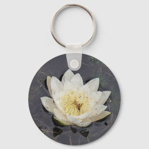 Porta-chaves flor branqueada de rosa de lago