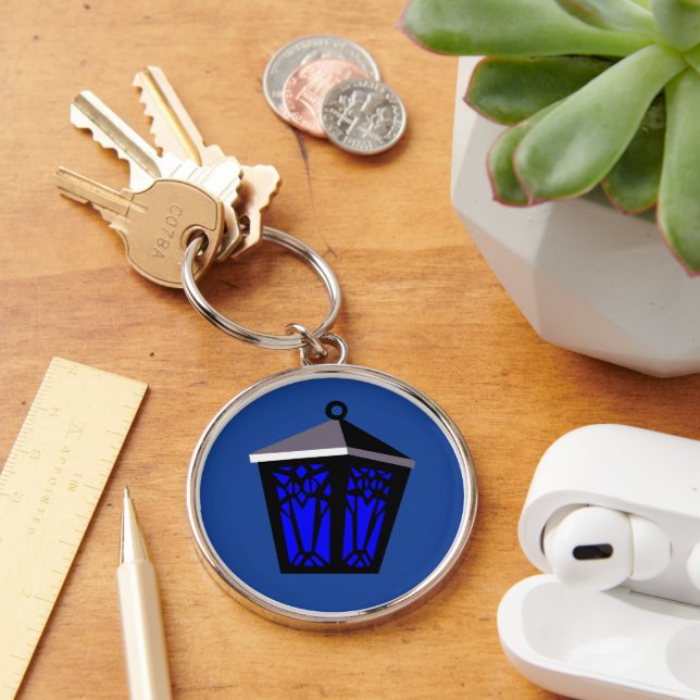 Porta-chaves Lanterna de Coruja Azul Escuro (Mesa)