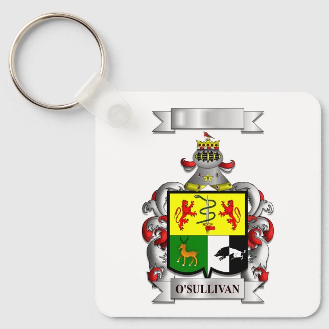 Porta-chaves Sobrenome e Escudo O'Sullivan (Frente)