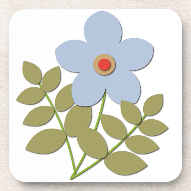 Porta-copo С flor azul simples (Frente)