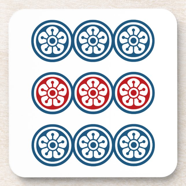 PORTA-COPO 麻雀牌 9筒 / NINE OF CIRCLES -MAHJONG TILE- (Frente)