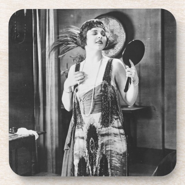 Porta-copo 1920 bonito do vestido do Flapper da mulher (Frente)