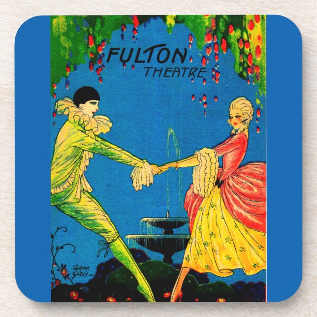 Porta-copo 1927 Programa Teatro Fulton cobrir art (Frente)