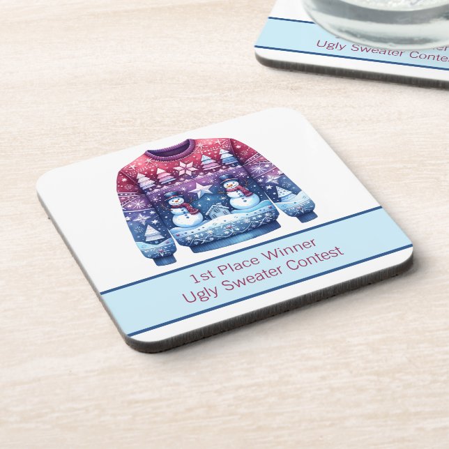 Porta-copo 1rua Vencedora Feia Suéter Azul Roxo (Left Side)