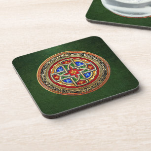 Porta-copo [200] Cruz Celta [Dourado+Enamel]