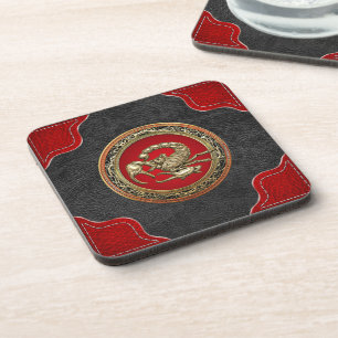Porta-copo [200] Escorpião de Ouro Sagrado em Vermelho