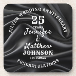 Porta-copo 25 WEDDING ANIVERSARY Silver Wedable Editável