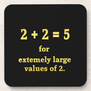 Porta-copo 2 + 2 = 5 Piada Matemática Divertida