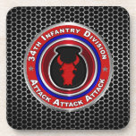 Porta-copo 34th Infantry Division<br><div class="desc">Display your pride for the 34th Infantry Division "Attack, Attack, Attack!" Very unique design gift for anyone looking for that one of a kind special gift. This uniquely designed 34th Infantry Division Custom artwork makes a wonderful gift for your Favorite 34th Infantry Division Soldier! The 34th Infantry Division is a...</div>