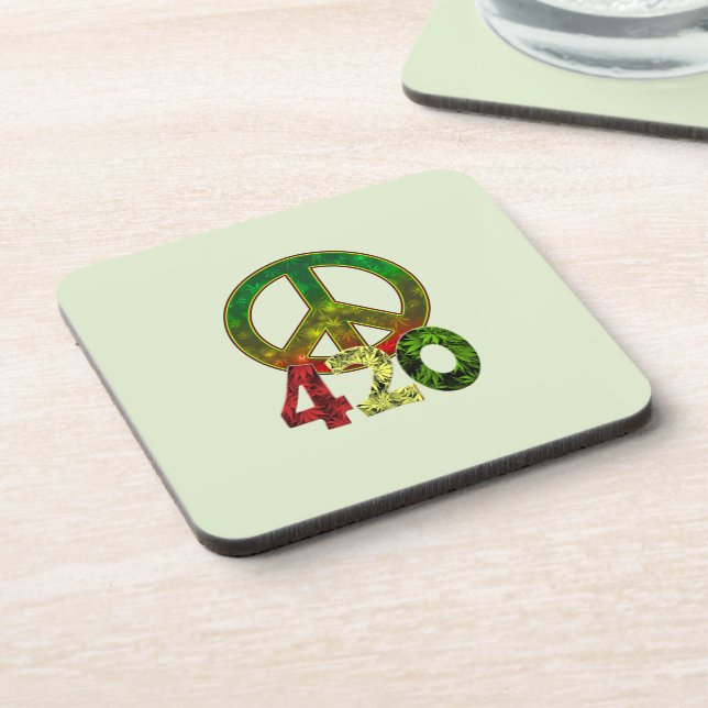 Porta-copo 4 20 Paz em Verde Claro (Left Side)
