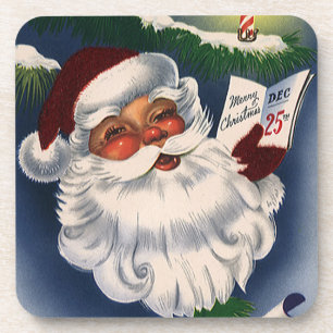 Porta-copo 50 Papai Noel alegre retro, natal vintage