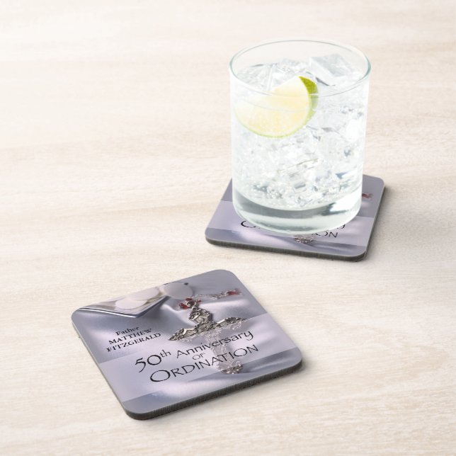 Porta-copo 50th Custom Name Ordination Anniversary Chalice (Lado Direito)