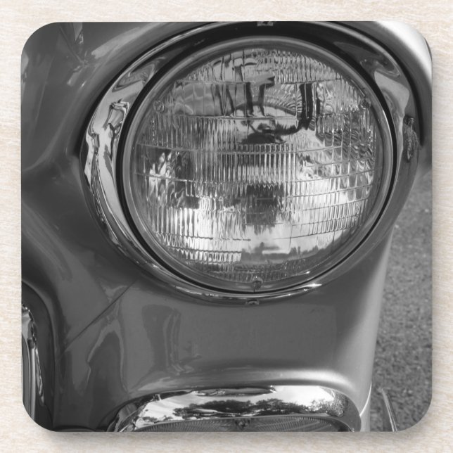 Porta-copo 55 Chevy Farol Tons de Cinza (Frente)