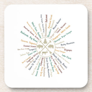 Porta-copo 63 National Parks Map Oferece ao US Park Vintage C