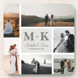 Porta-copo 6 Fotografia Collage Newlyweds Keepsael