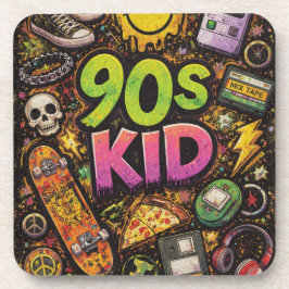 Porta-copo 90s Kids Grunge Seamless Pattern: Pizza, Skeletons