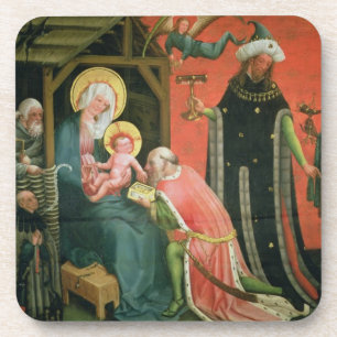 Porta-copo A adoração dos Magi (óleo no painel)