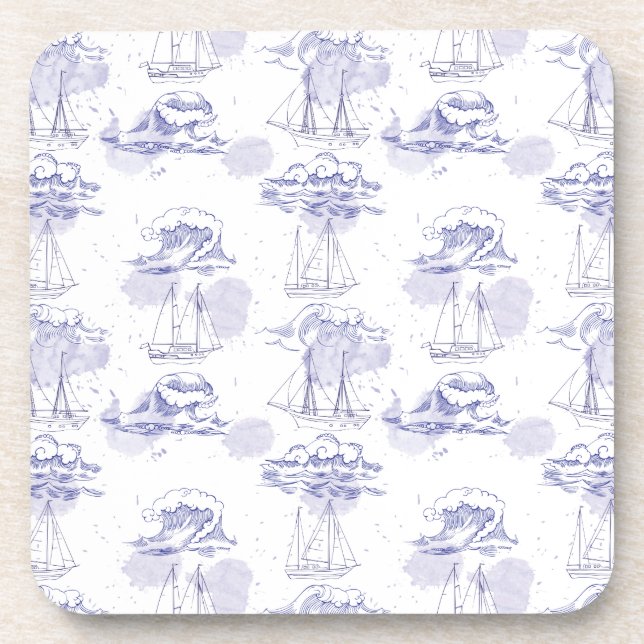 Porta-copo A aguarela acena & envia o teste padrão (Frente)