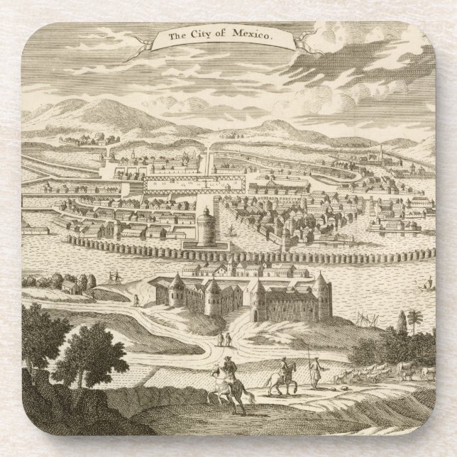 Porta-copo A cidade de México, 1723 (gravura) (Frente)