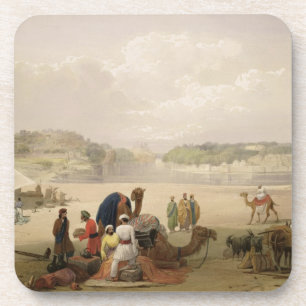 Porta-copo A cidade de Roree, e a fortaleza de Bhukker, sobre