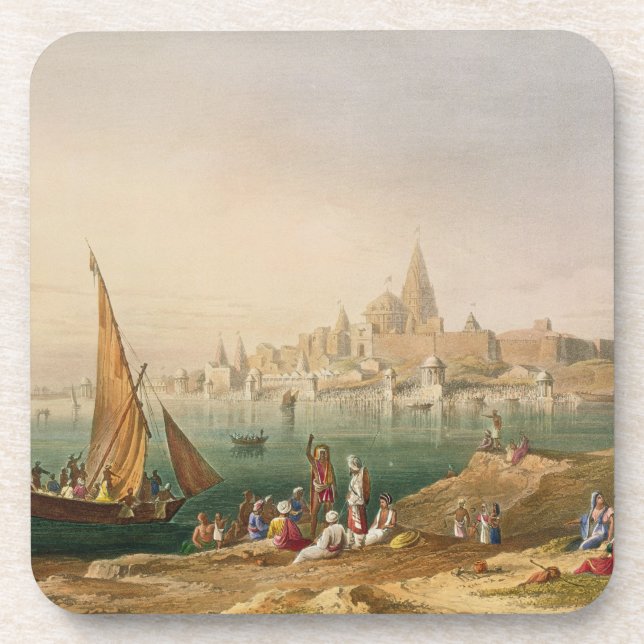 Porta-copo A cidade e os templos sagrados de Dwarka, do (Frente)