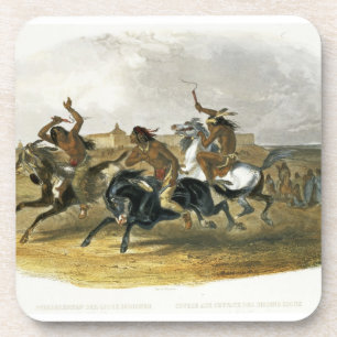 Porta-copo A corrida de cavalos de indianos de Sioux aproxima