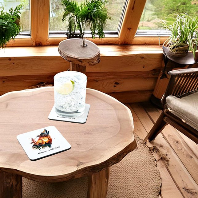 Porta-copo A dupla exposição do lobo-guindaste personalizada (Criador carregado)