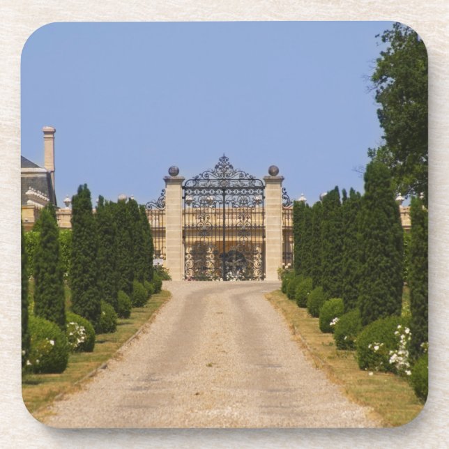 Porta-copo A entrada imponente de Chateau Haut Sarpe, a (Frente)