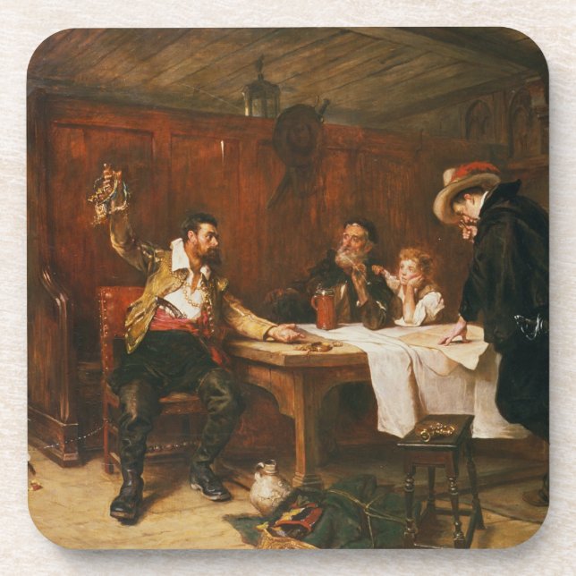 Porta-copo A história do corsário (óleo em canvas) (Frente)