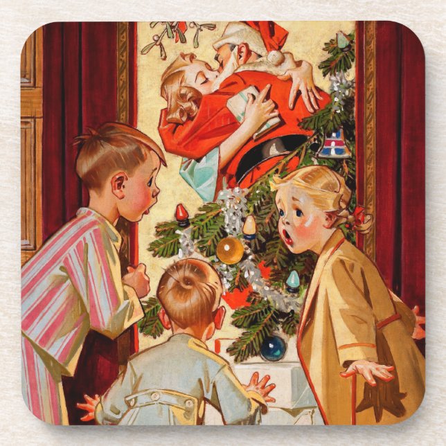 Porta-copo A mamã beija Papai Noel (Frente)