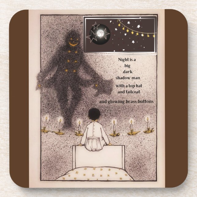 Porta-copo A noite é um Homem Sombra Escuro (Frente)