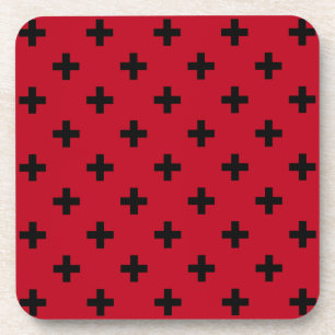 Porta-copo A polca preta cruza a vermelho