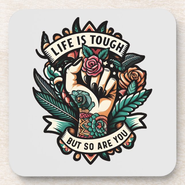 Porta-copo A vida é dura, você também é (Frente)