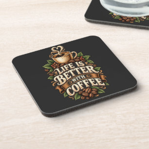 Porta-copo A Vida é Melhor Com Café Vintage Amante de Café