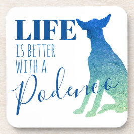 Porta-copo A vida é melhor com um Podenco Silhouette