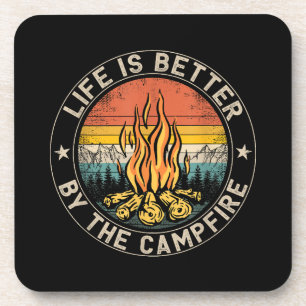 Porta-copo A vida é melhor junto à fogueira de acampamento Ac
