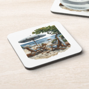 Porta-copo A vida é melhor na praia - relaxe na praia