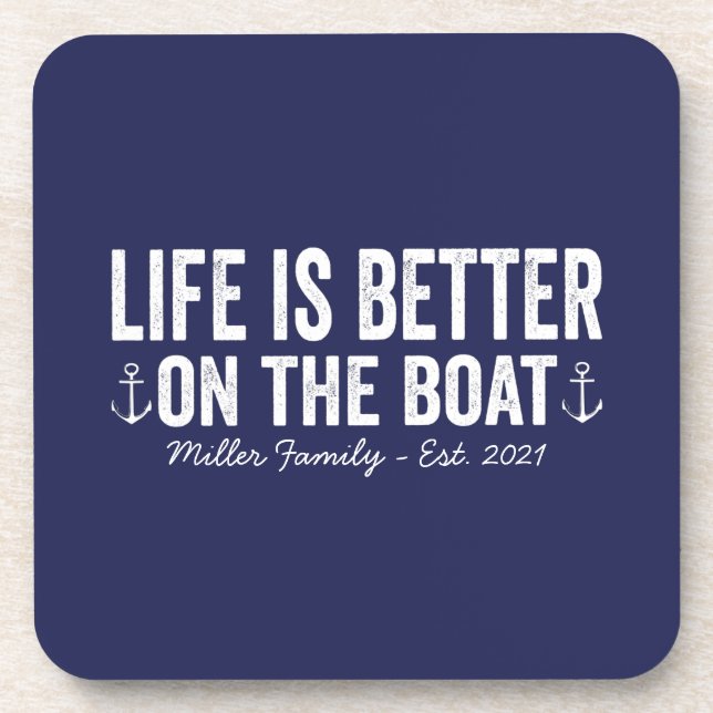 Porta-copo A vida é melhor no barco | Coaster de bebidas de M (Frente)