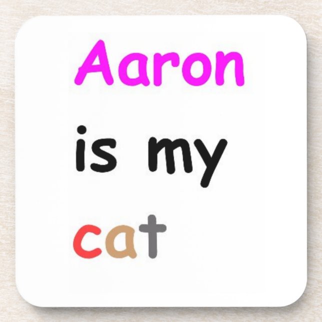 Porta-copo Aaron é meu gato (Frente)