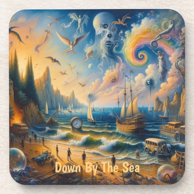 Porta-copo Abaixo pelo Mar: Uma paisagem do Sonho Costeiro Su (Frente)