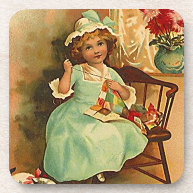 Porta-copo Abelha de acolchoado ocupada das mãos de Quilter (Frente)