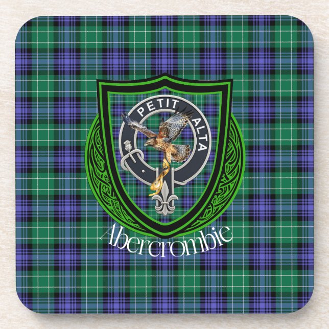 Porta-copo Abercrombie Scottish Clan Tartan & Crest (Frente)