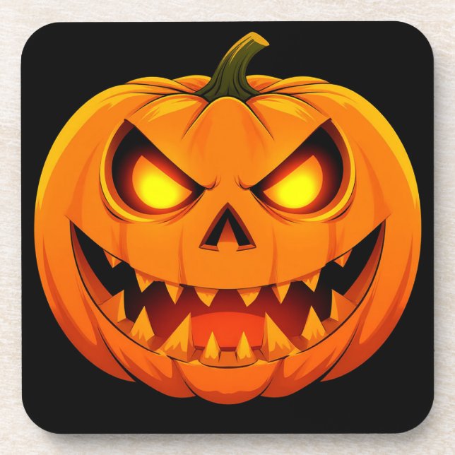 Porta-copo Abóbora de Halloween Assustadora e Iluminada Jack- (Frente)