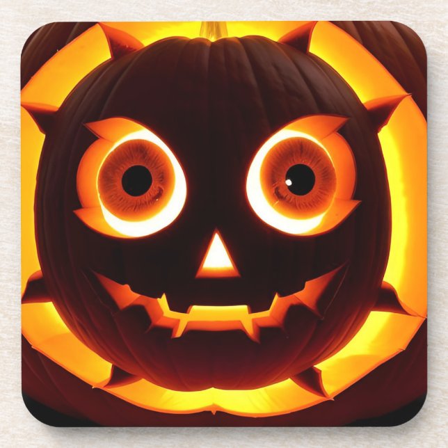Porta-copo Abóbora Glowing Jack-O'-Lantern (Frente)