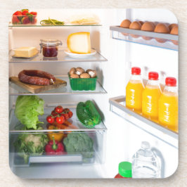 Porta-copo Abrir o frigorífico cheio de comida