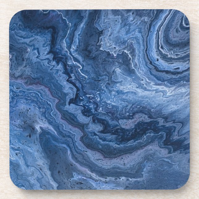 Porta-copo Abstract Deep Blue Marble (Frente)