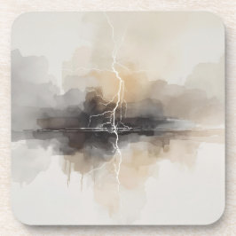 Porta-copo Abstract Lightning in Neutrals Print