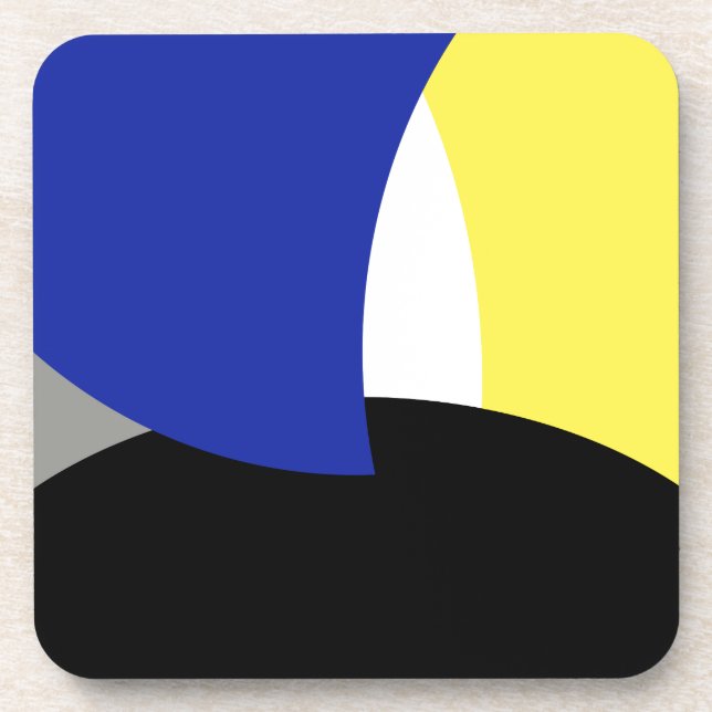 Porta-copo Abstrato Art Azul Amarelo (Frente)