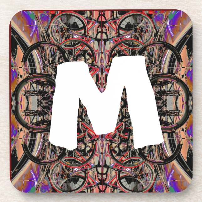 Porta-copo Abstrato Bikes e seu Monograma (Frente)