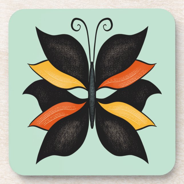 Porta-copo Abstrato Borboleta Estranha Belo Inseto (Frente)